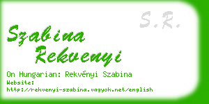 szabina rekvenyi business card