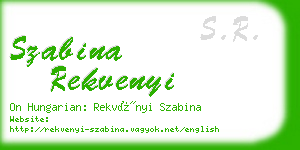 szabina rekvenyi business card